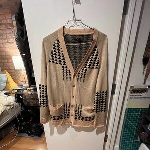 Pendleton Triangle Cardigan 100% Wool, Large, Portland Collection, Made in USA